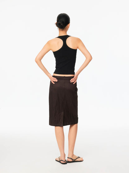 Northbutsouth Shiny Textured Straight Belted Women&