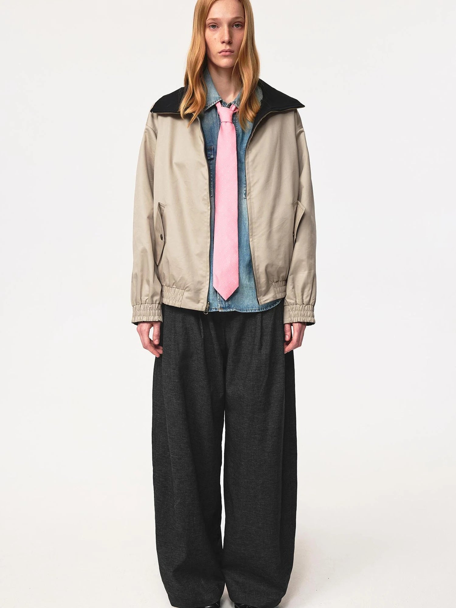 Silk Wool Classic Retro Polka Dot Adjustable Tie