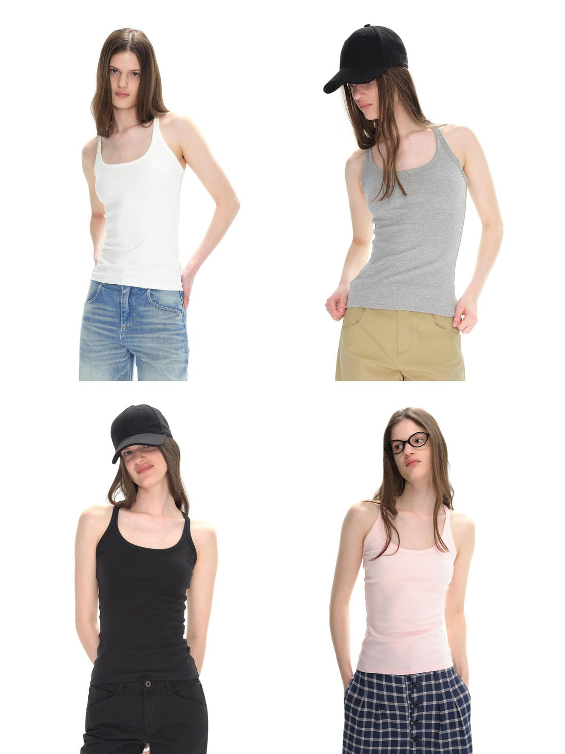Northbutsouth Sleeveless Slim Fit Long Ribbed Tank Top