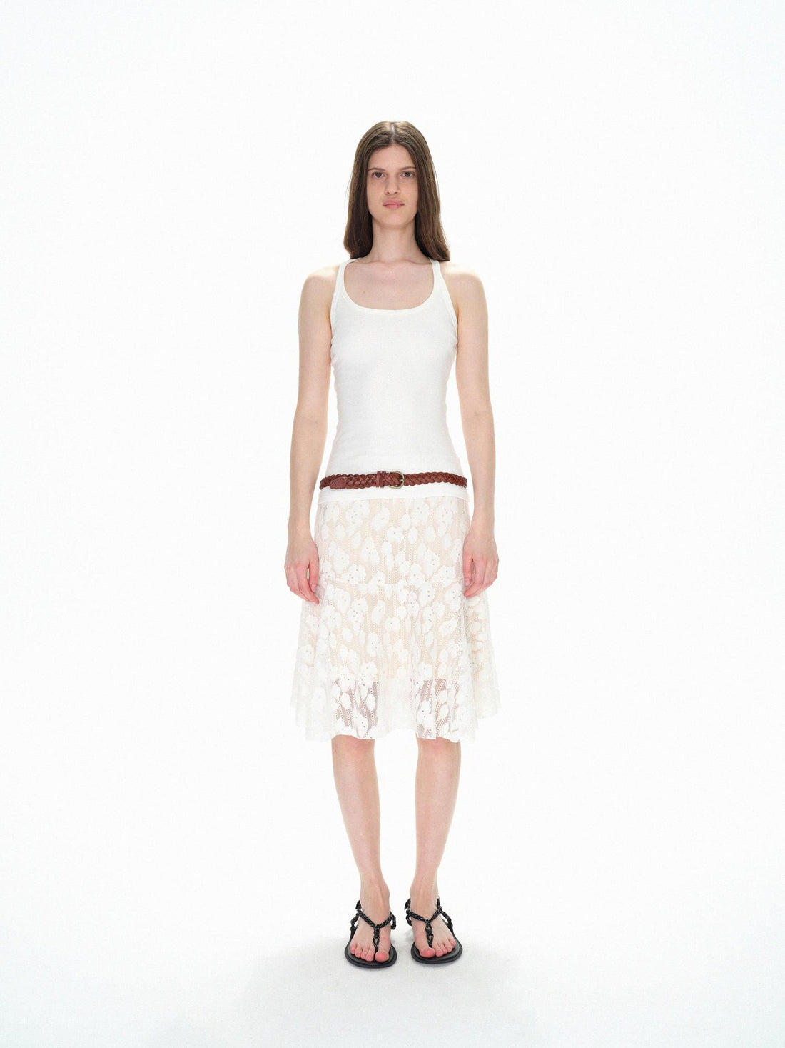 Northbutsouth Sleeveless Slim Fit Long Ribbed Tank Top