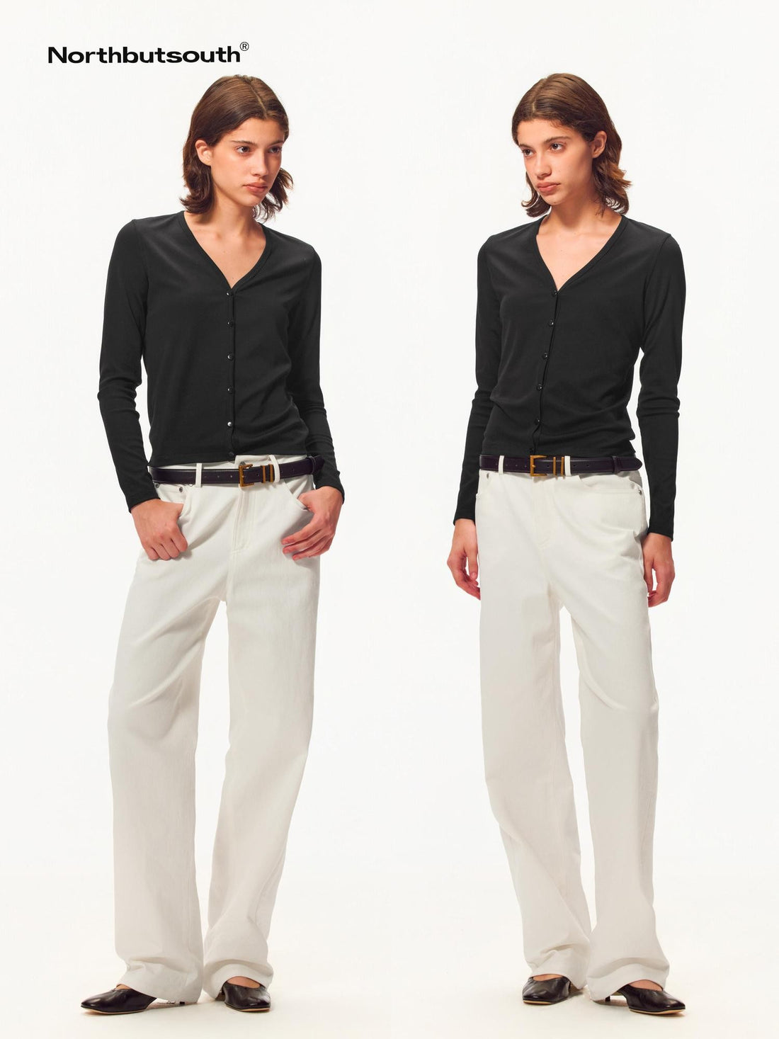 Northbutsouth Slim Fit V-neck Long Sleeve Button-up Cardigans