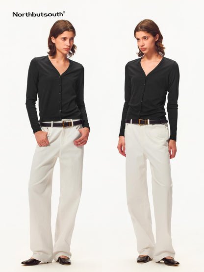 Northbutsouth Slim Fit V-neck Long Sleeve Button-up Cardigans