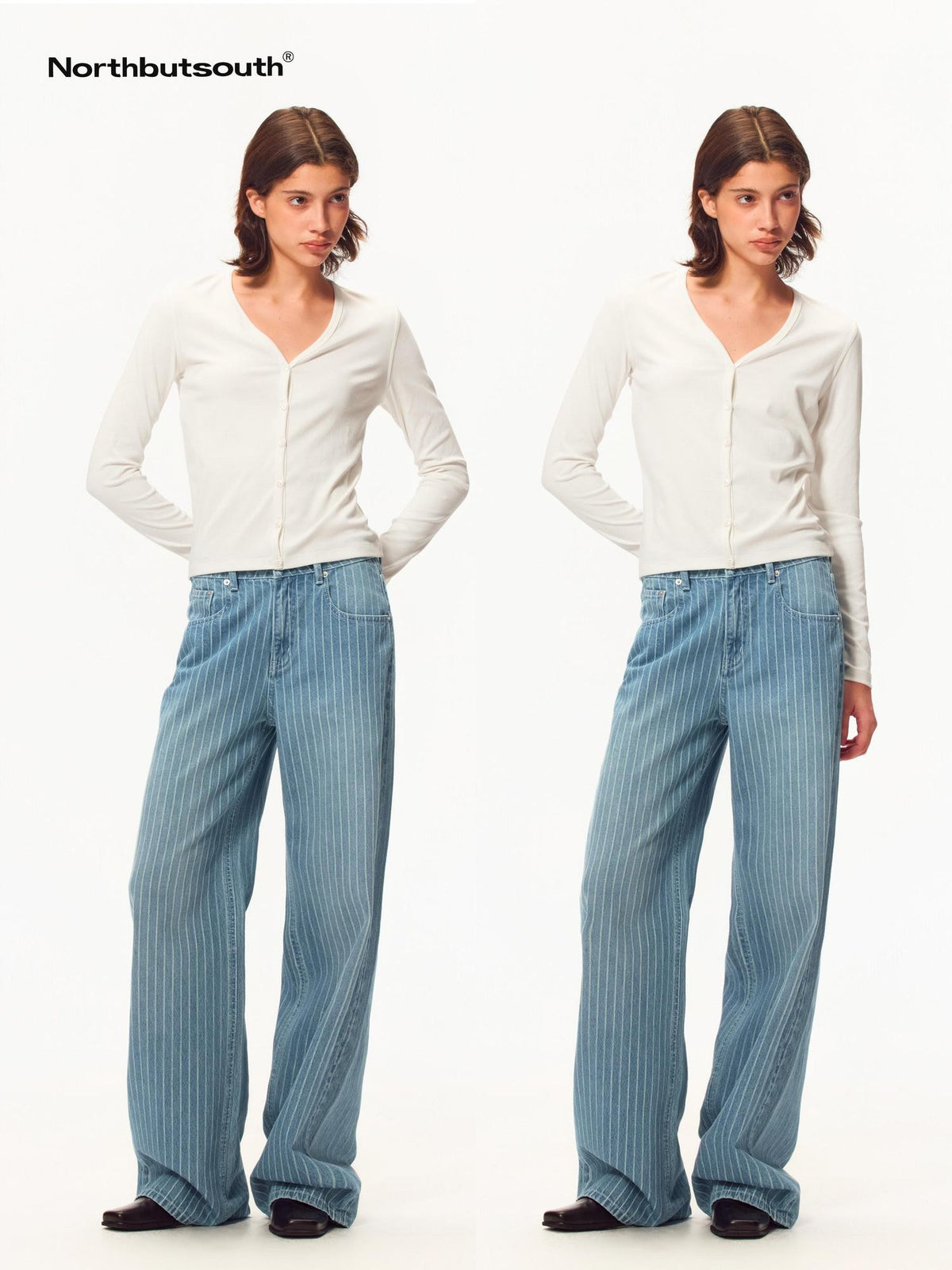 Northbutsouth Slim Fit V-neck Long Sleeve Button-up Cardigans