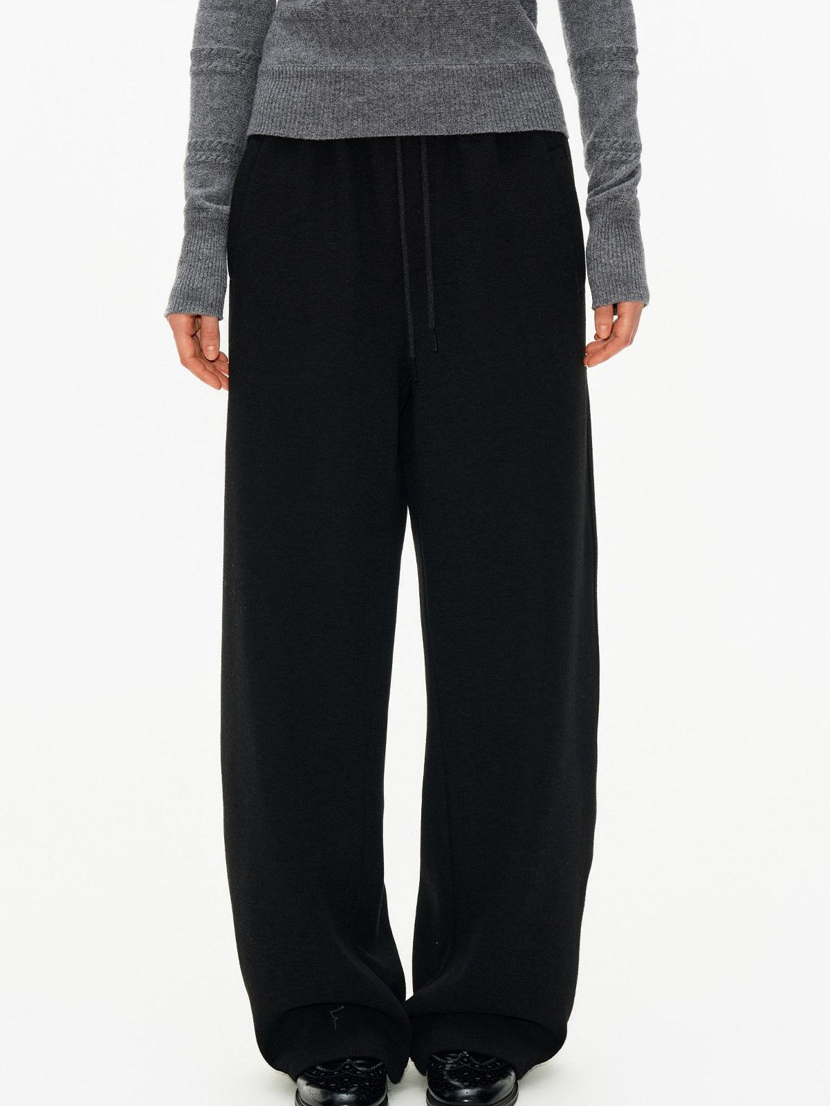 Northbutsouth Slub Texture Adjustable Waist Curved Cut Women&