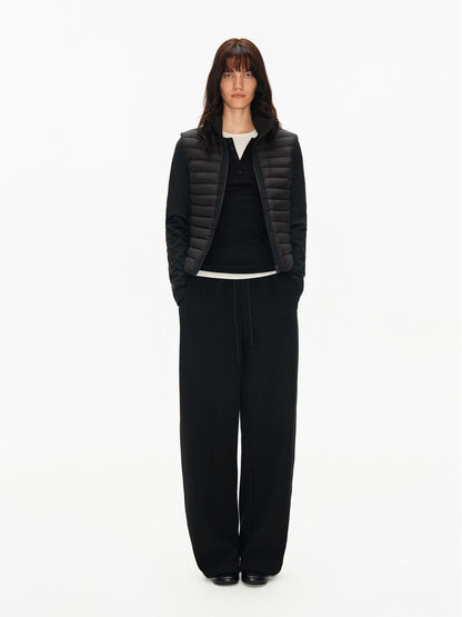 Northbutsouth Slub Texture Adjustable Waist Curved Cut Women&