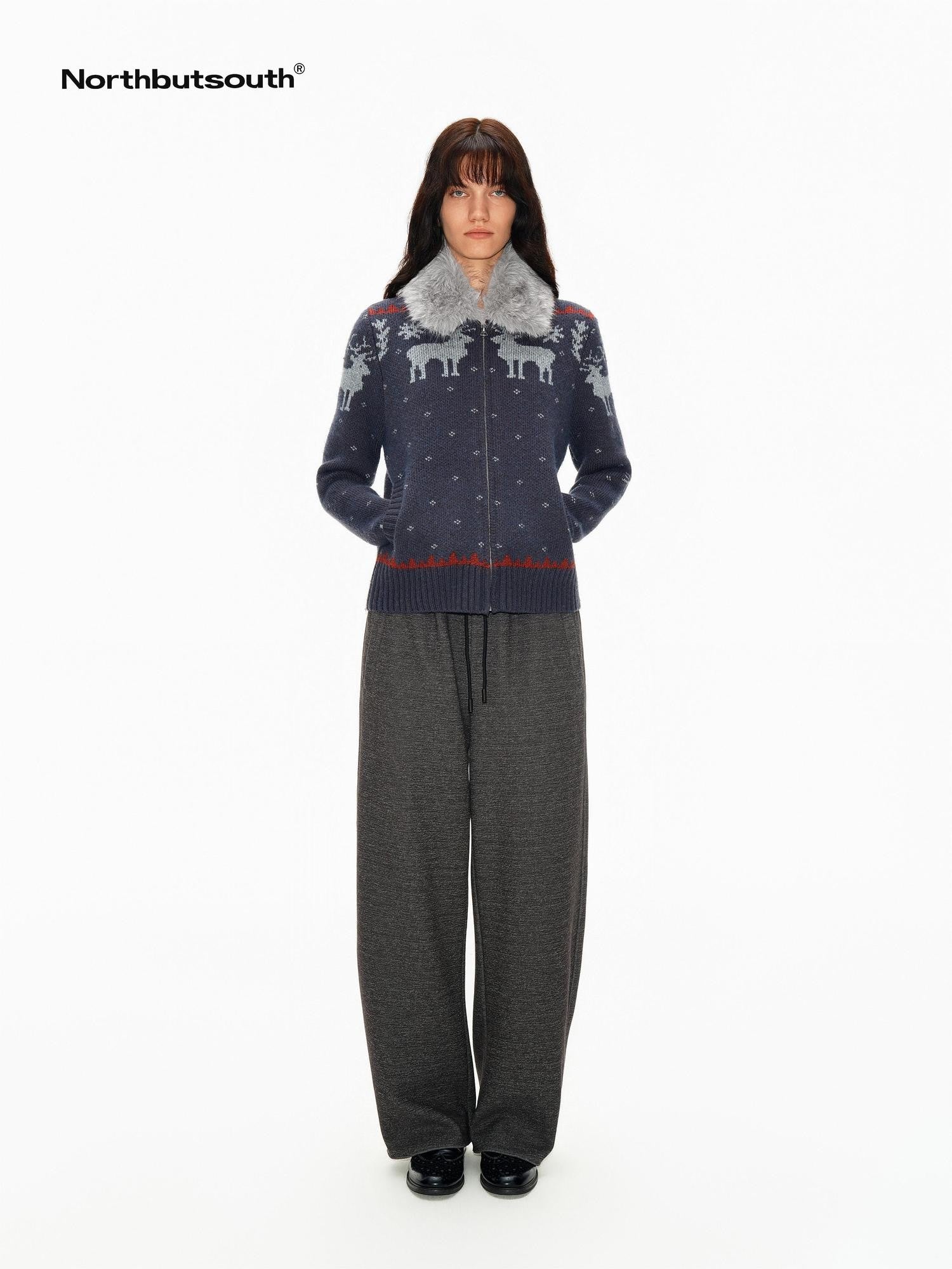 Northbutsouth Slub Texture Adjustable Waist Curved Cut Women&