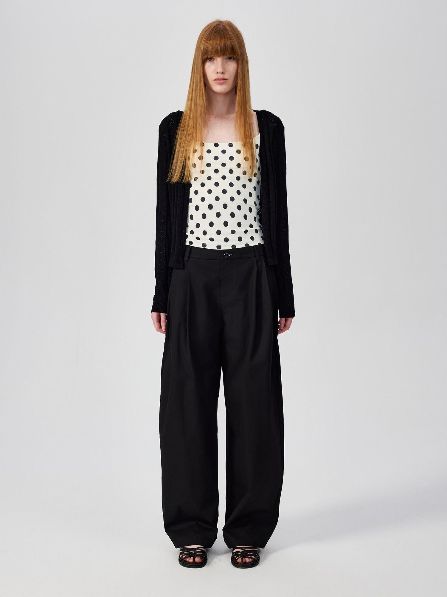 Northbutsouth Small Polka Dot Striped Textured Slim Fit Women&