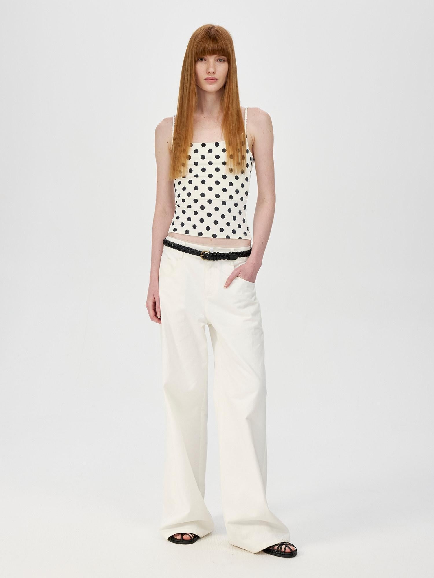 Northbutsouth Small Polka Dot Striped Textured Slim Fit Women&