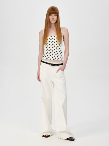 Northbutsouth Small Polka Dot Striped Textured Slim Fit Women&