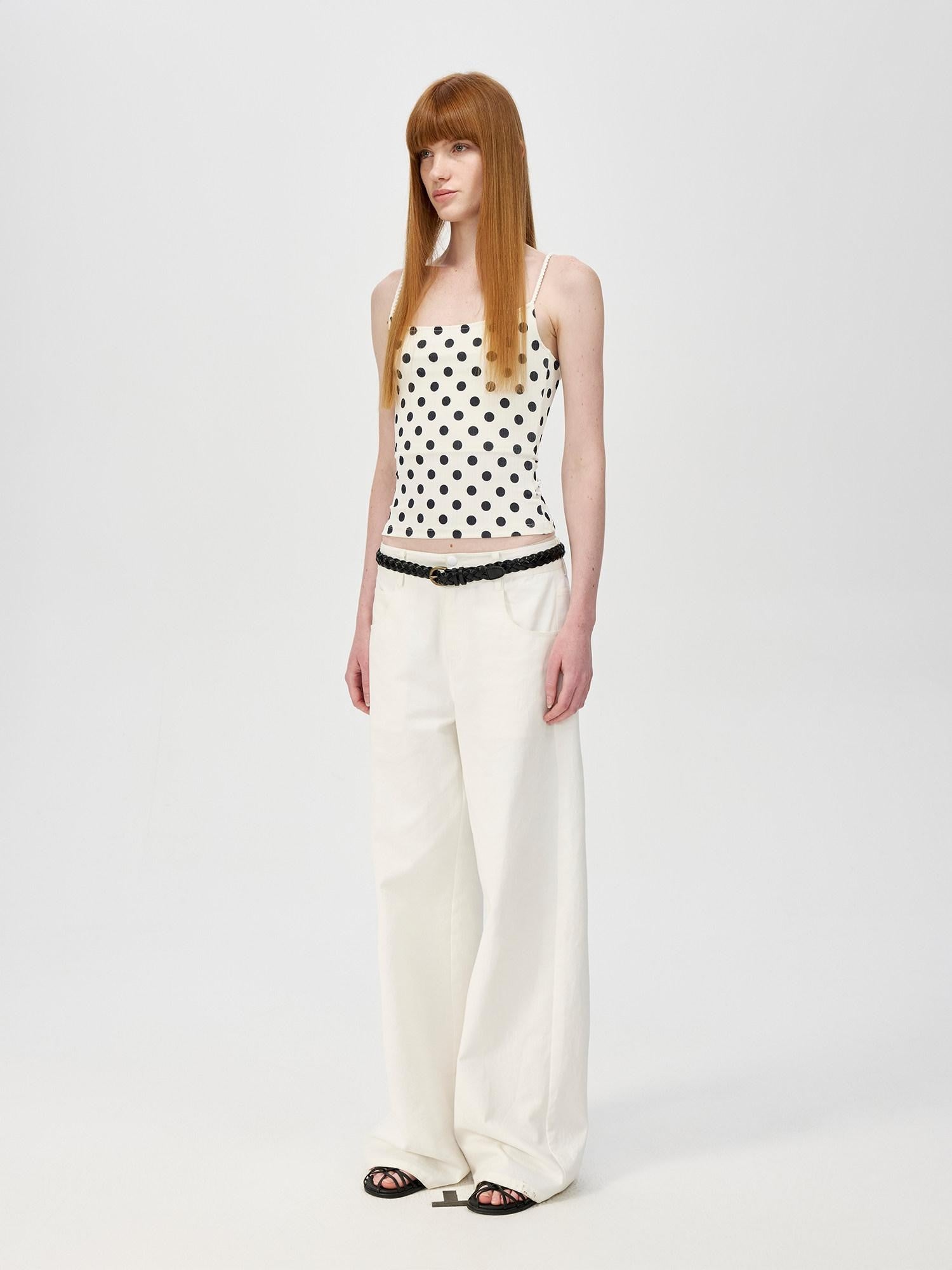Northbutsouth Small Polka Dot Striped Textured Slim Fit Women&