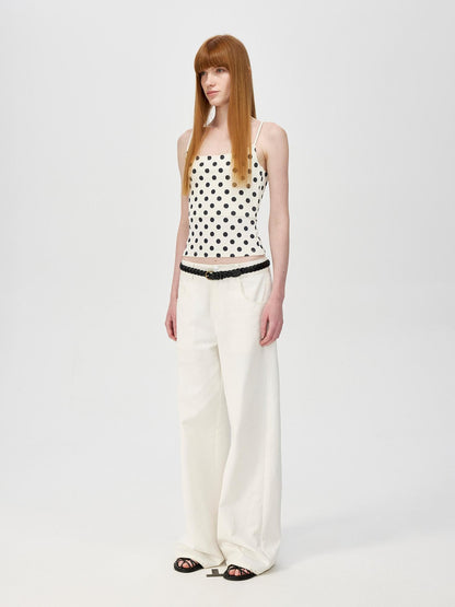 Northbutsouth Small Polka Dot Striped Textured Slim Fit Women&