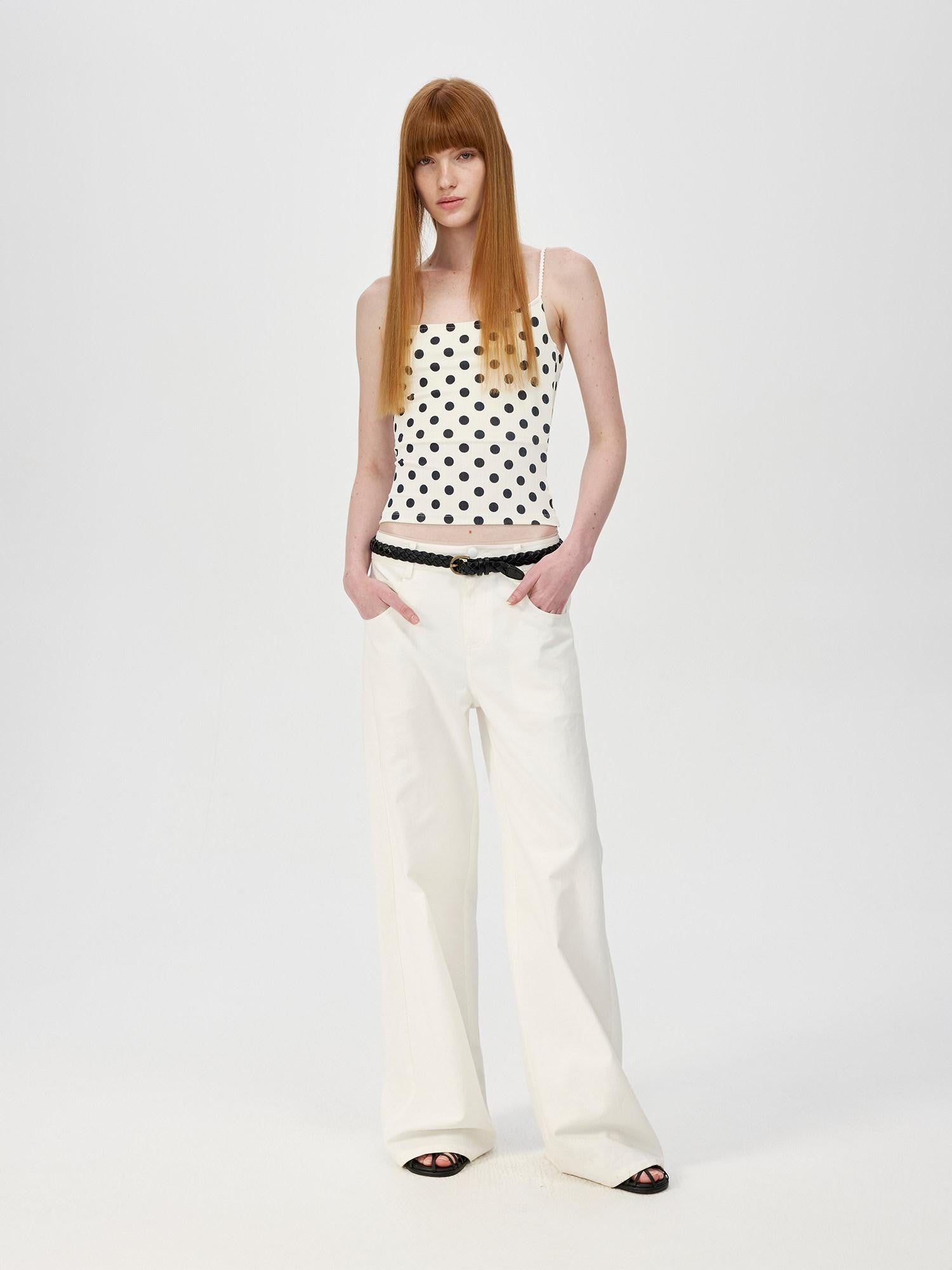 Northbutsouth Small Polka Dot Striped Textured Slim Fit Women&