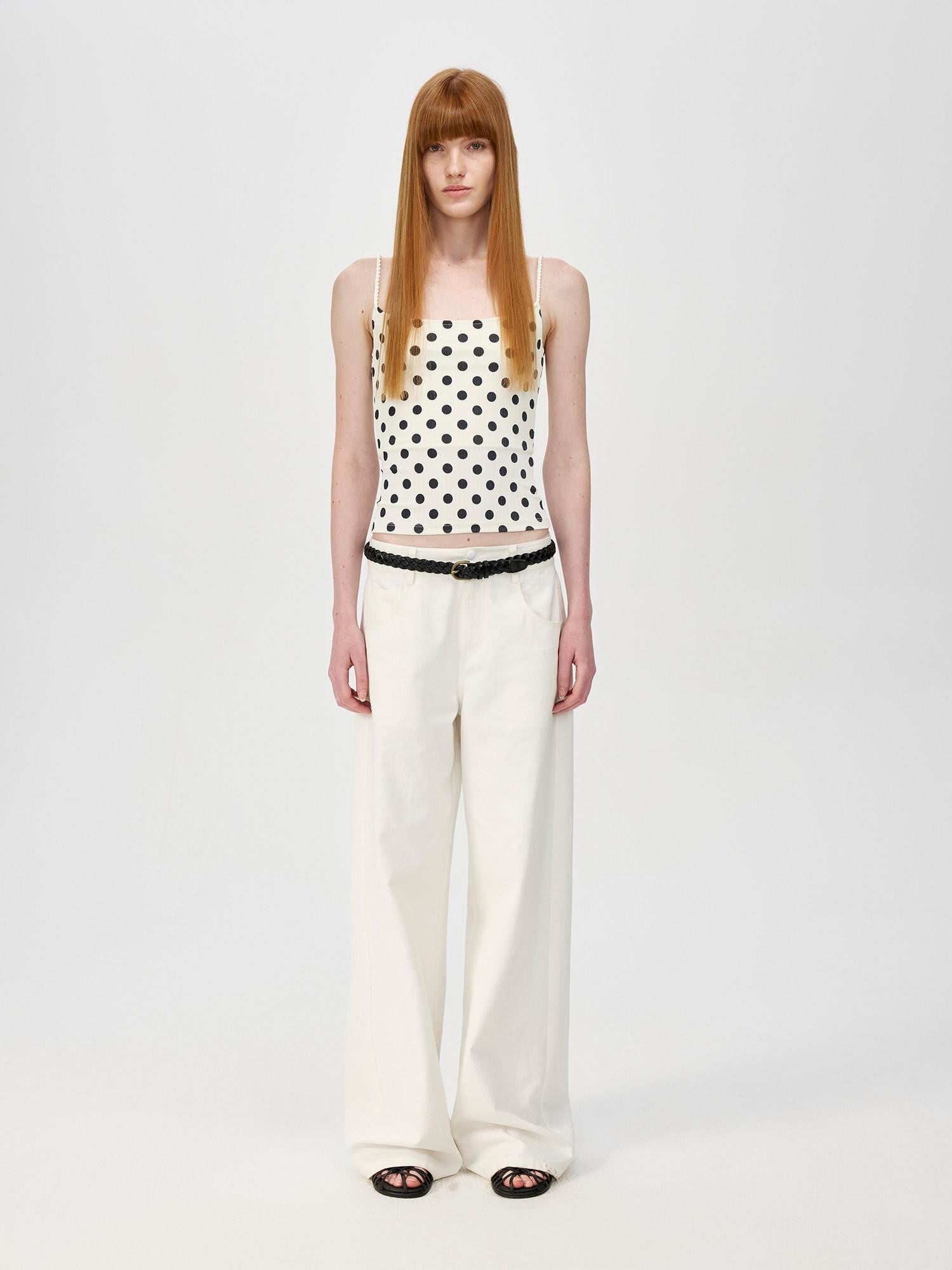 Northbutsouth Small Polka Dot Striped Textured Slim Fit Women&