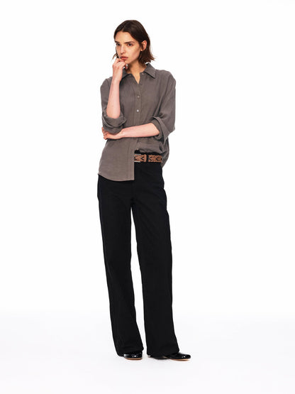 Northbutsouth Small Square Collar Loose Casual Long Sleeve Women&