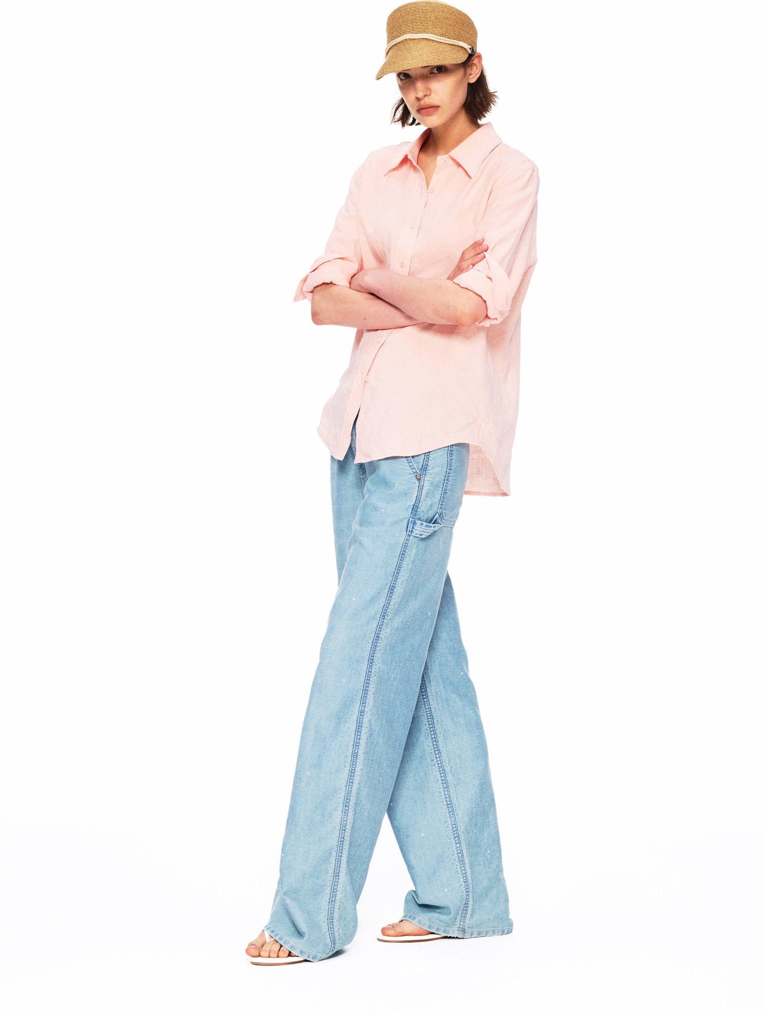 Northbutsouth Small Square Collar Loose Casual Long Sleeve Women&