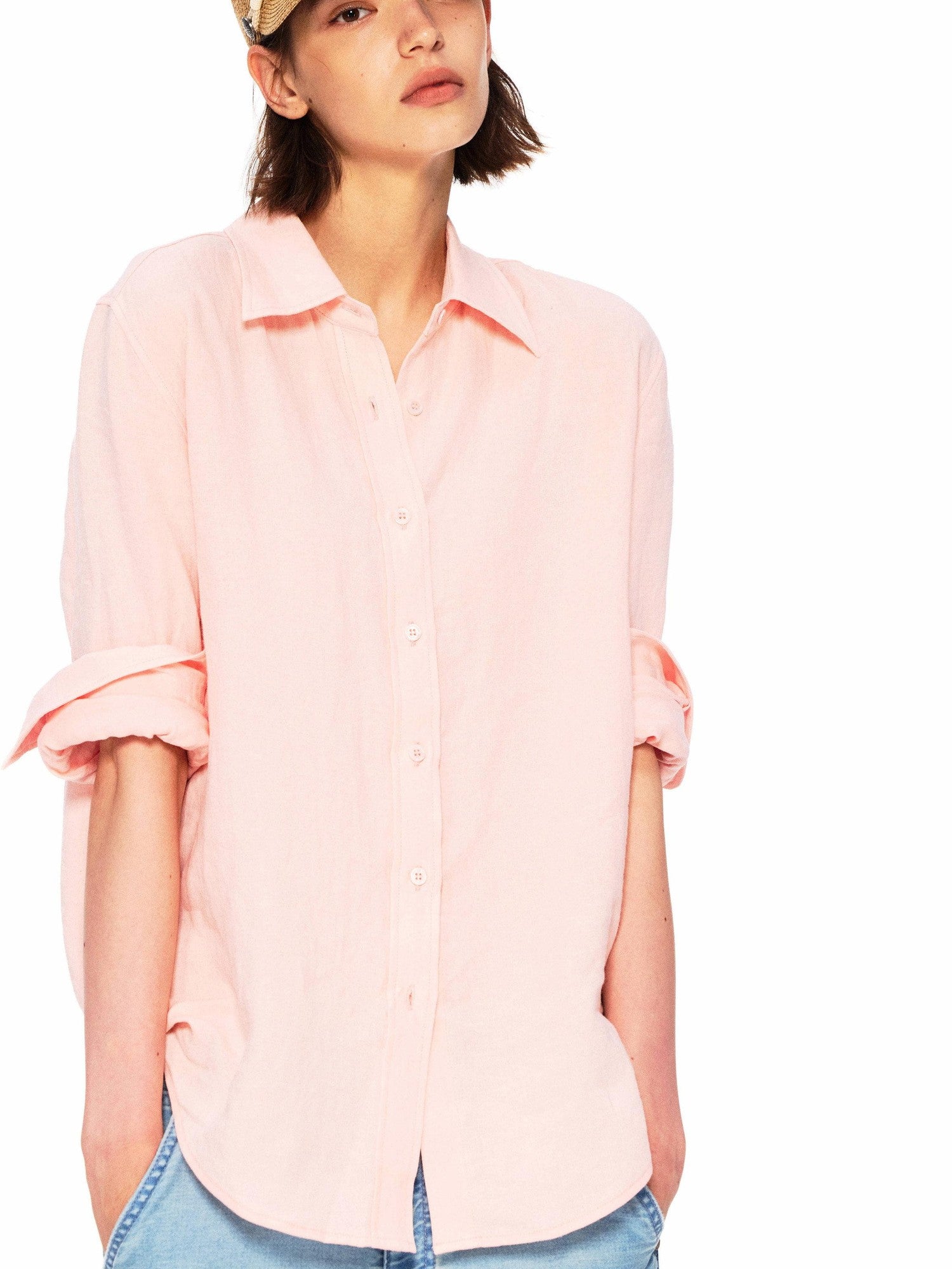 Northbutsouth Small Square Collar Loose Casual Long Sleeve Women&