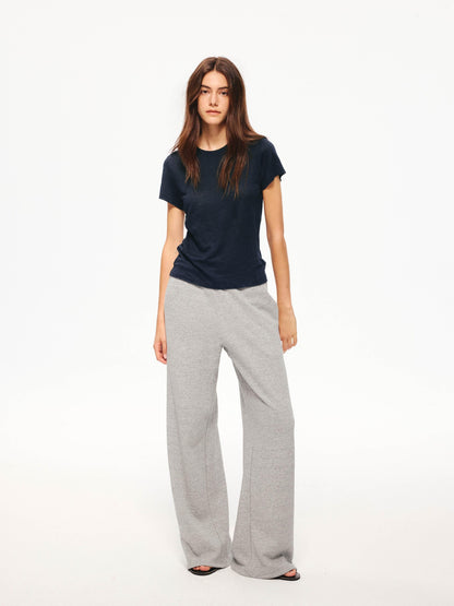 Northbutsouth Snowflake Texture Loose Crew Neck Women&