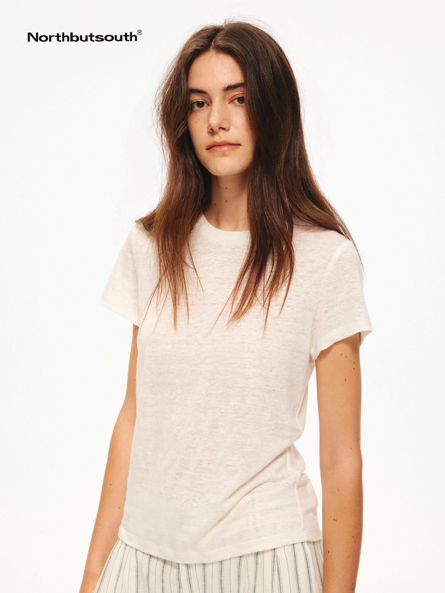 Northbutsouth Snowflake Texture Loose Crew Neck Women&