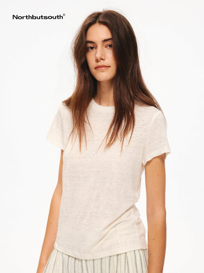 Northbutsouth Snowflake Texture Loose Crew Neck Women&