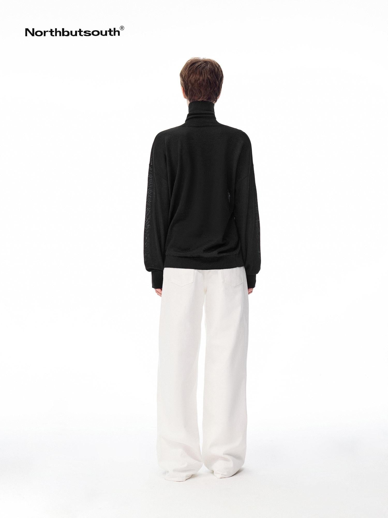 Northbutsouth Solid High Neck Layering Loose Fit Women&