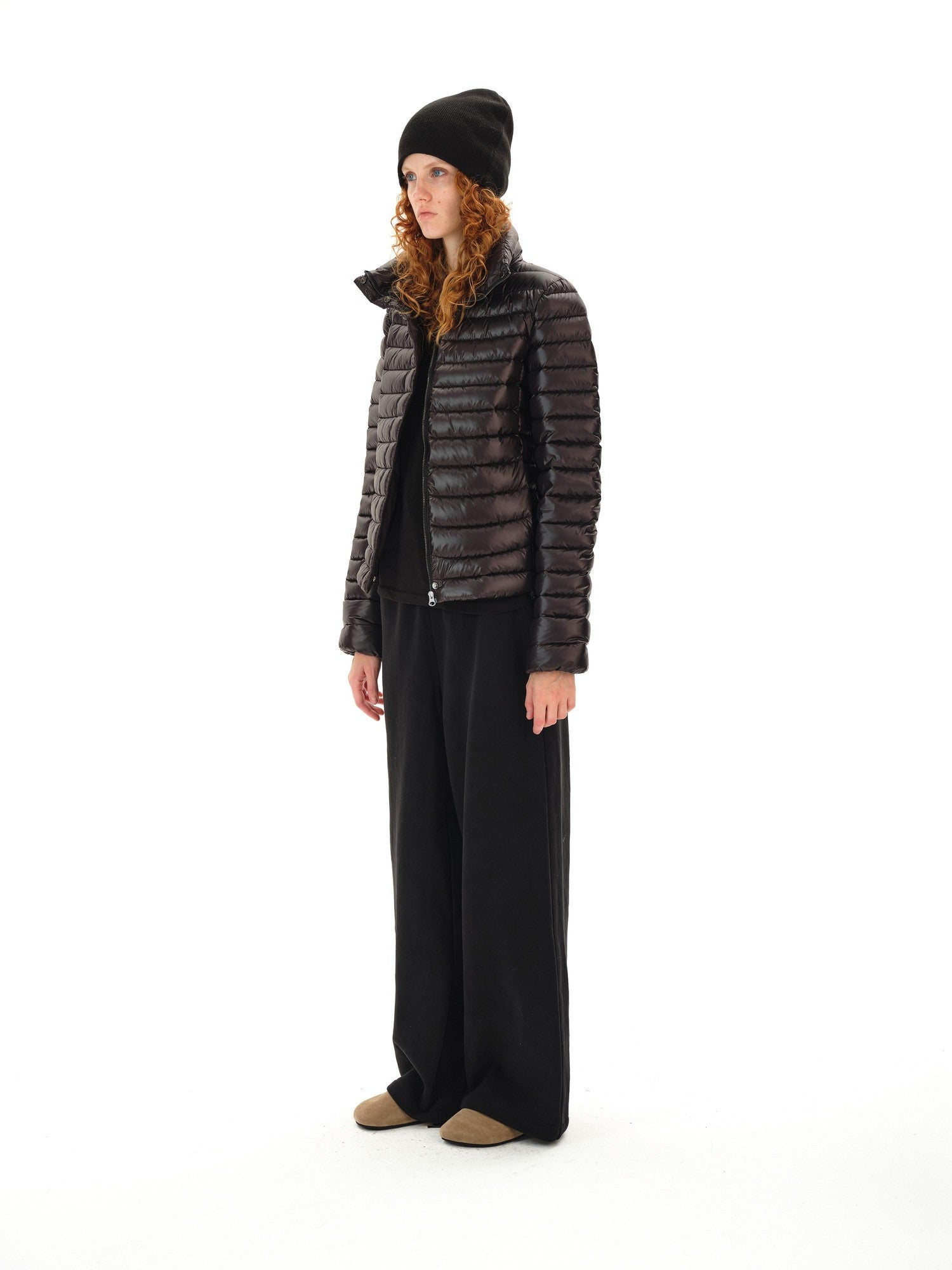 Northbutsouth Space Ribbed Stand Collar Women&