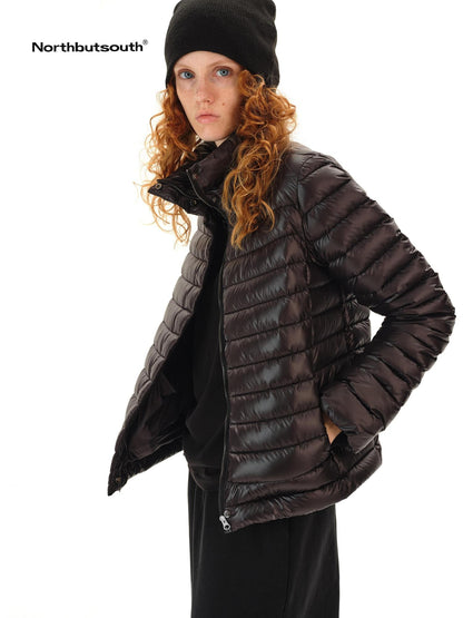 Northbutsouth Space Ribbed Stand Collar Women&