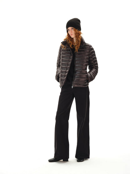 Northbutsouth Space Ribbed Stand Collar Women&