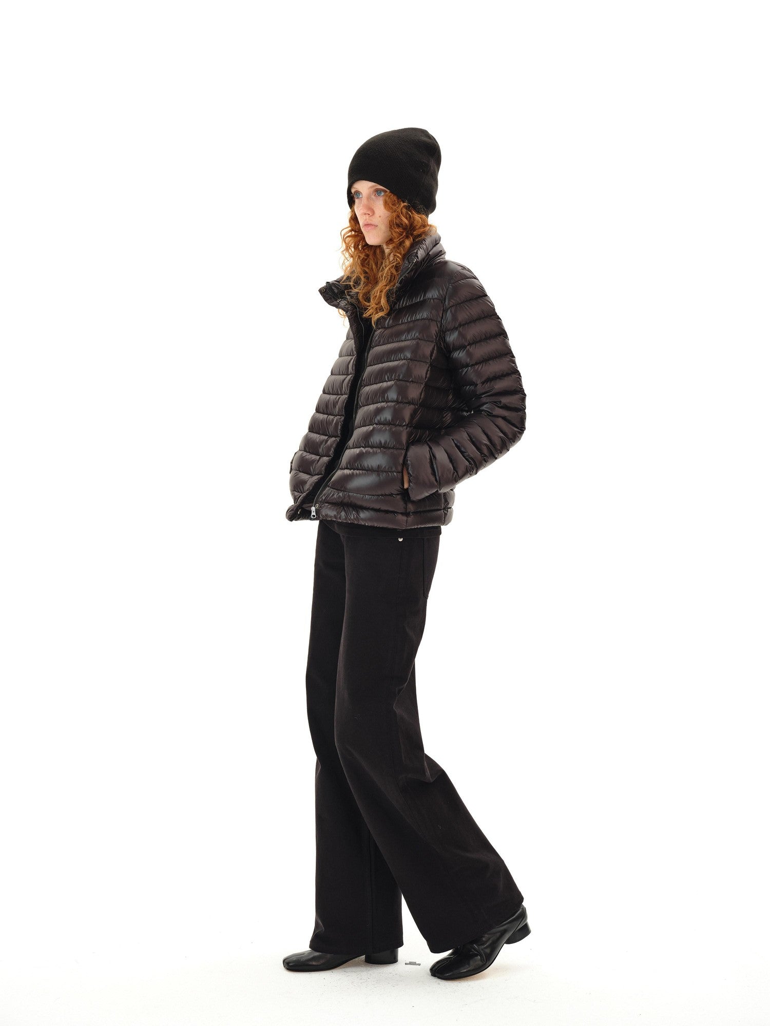 Northbutsouth Space Ribbed Stand Collar Women&