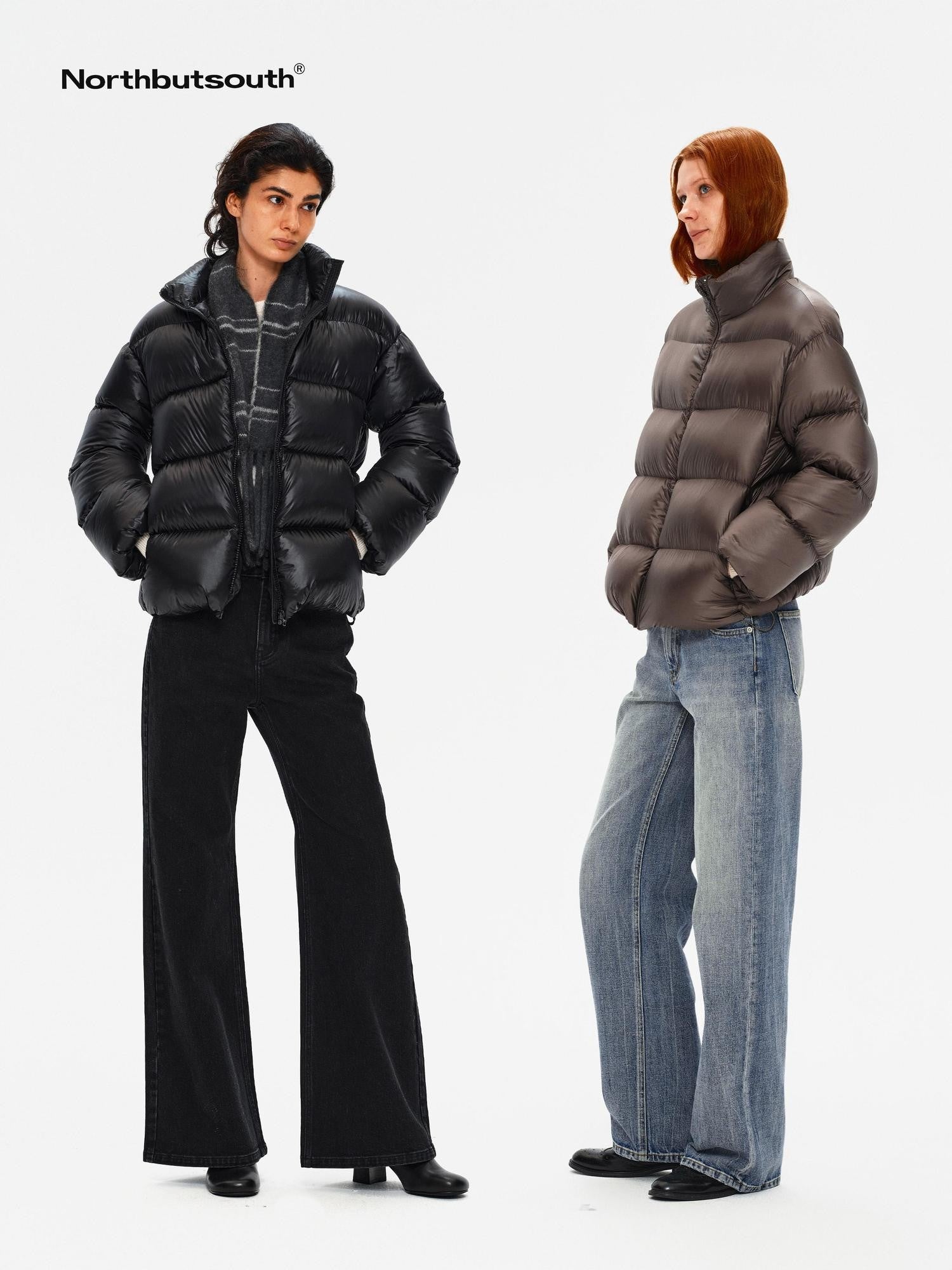 Northbutsouth Stand Collar Lightweight Fluffy Women&
