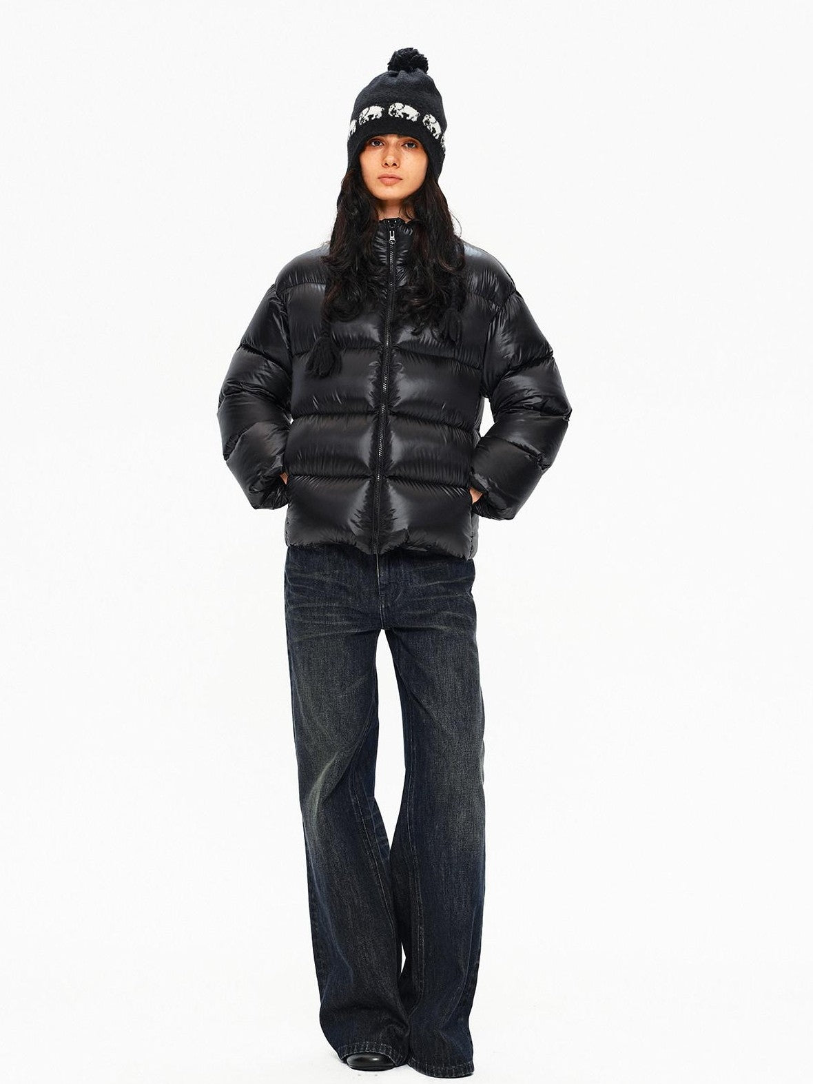 Northbutsouth Stand Collar Lightweight Fluffy Women&