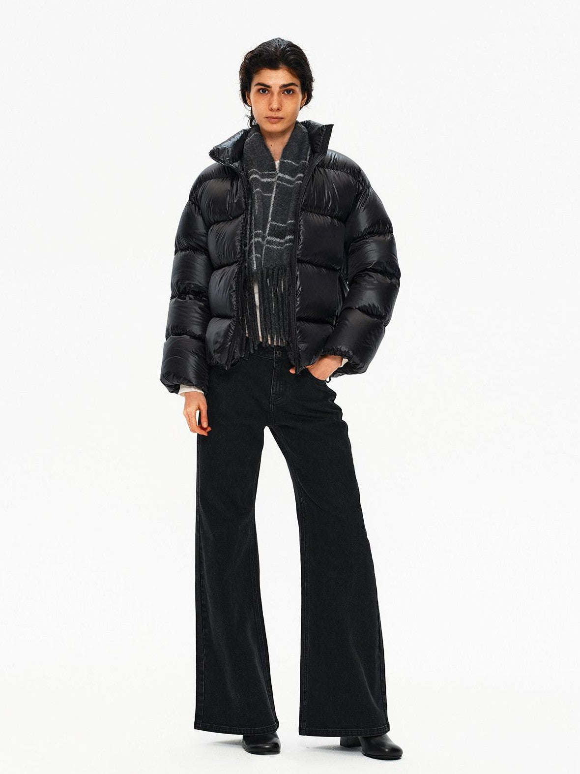 Northbutsouth Stand Collar Lightweight Fluffy Women&