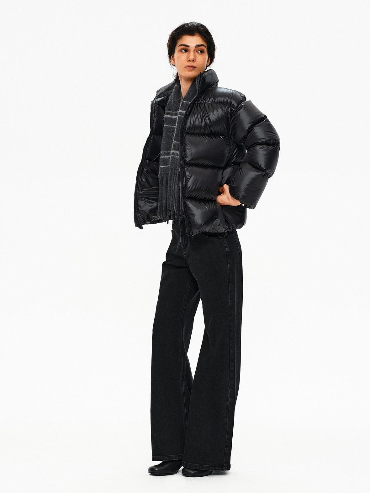 Northbutsouth Stand Collar Lightweight Fluffy Women&