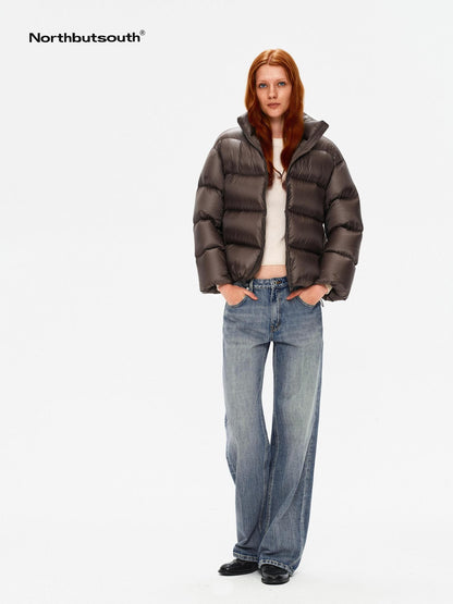 Northbutsouth Stand Collar Lightweight Fluffy Women&
