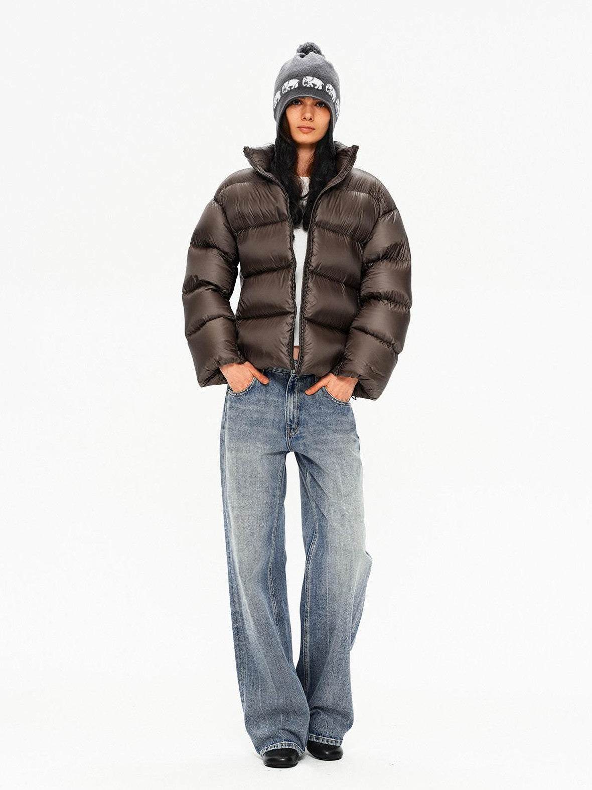 Northbutsouth Stand Collar Lightweight Fluffy Women&