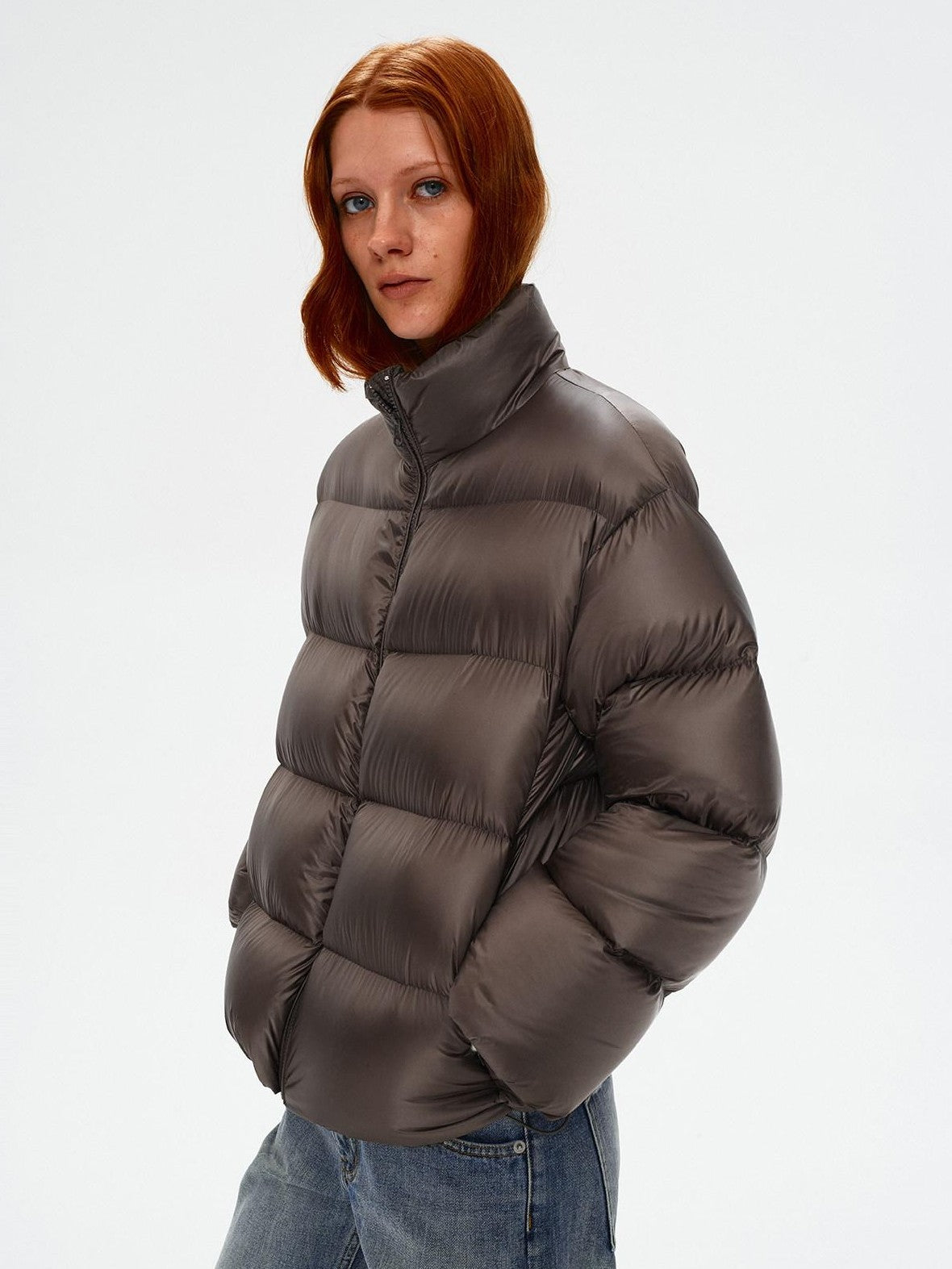 Northbutsouth Stand Collar Lightweight Fluffy Women&