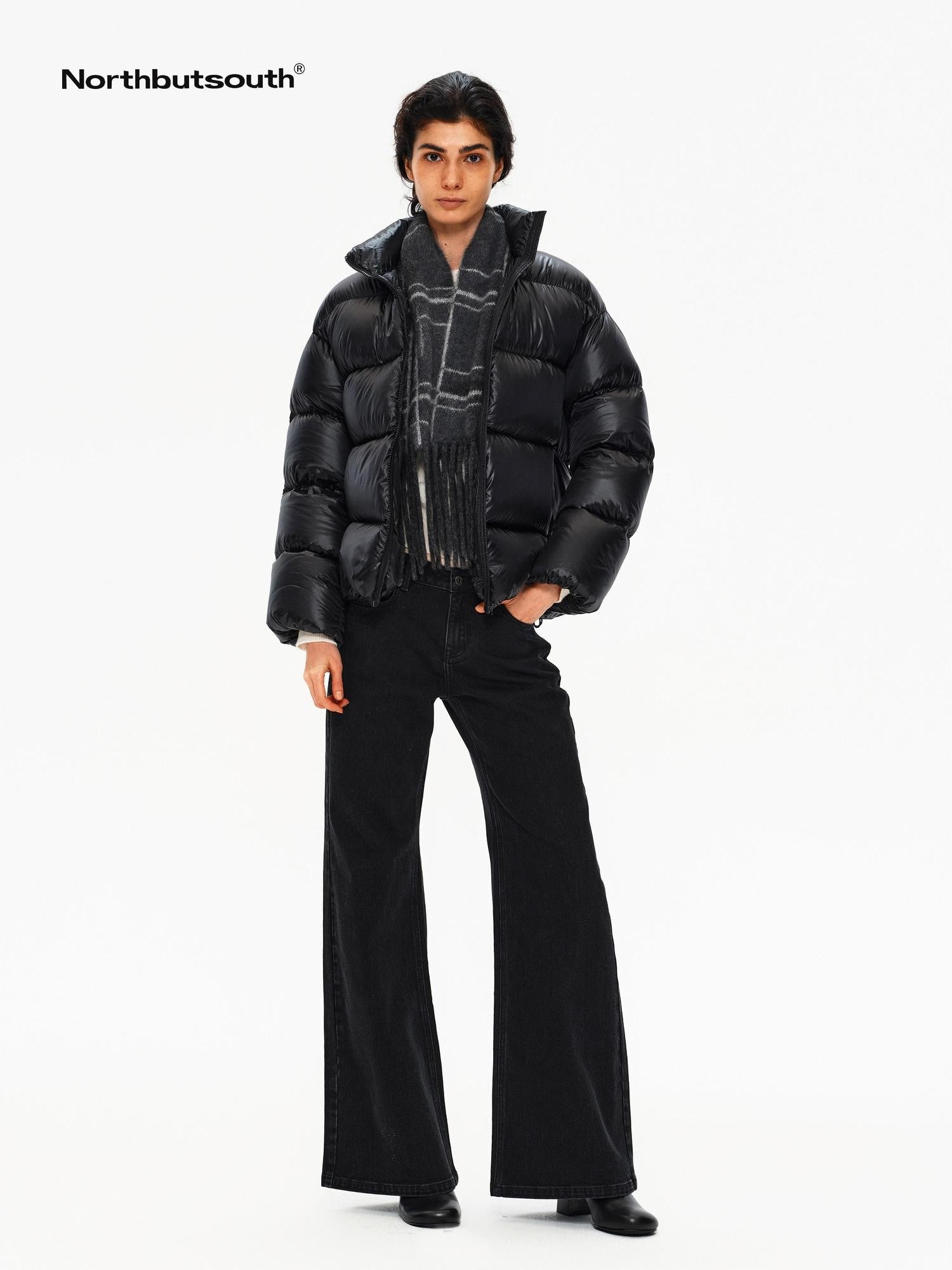 Northbutsouth Stand Collar Lightweight Fluffy Women&