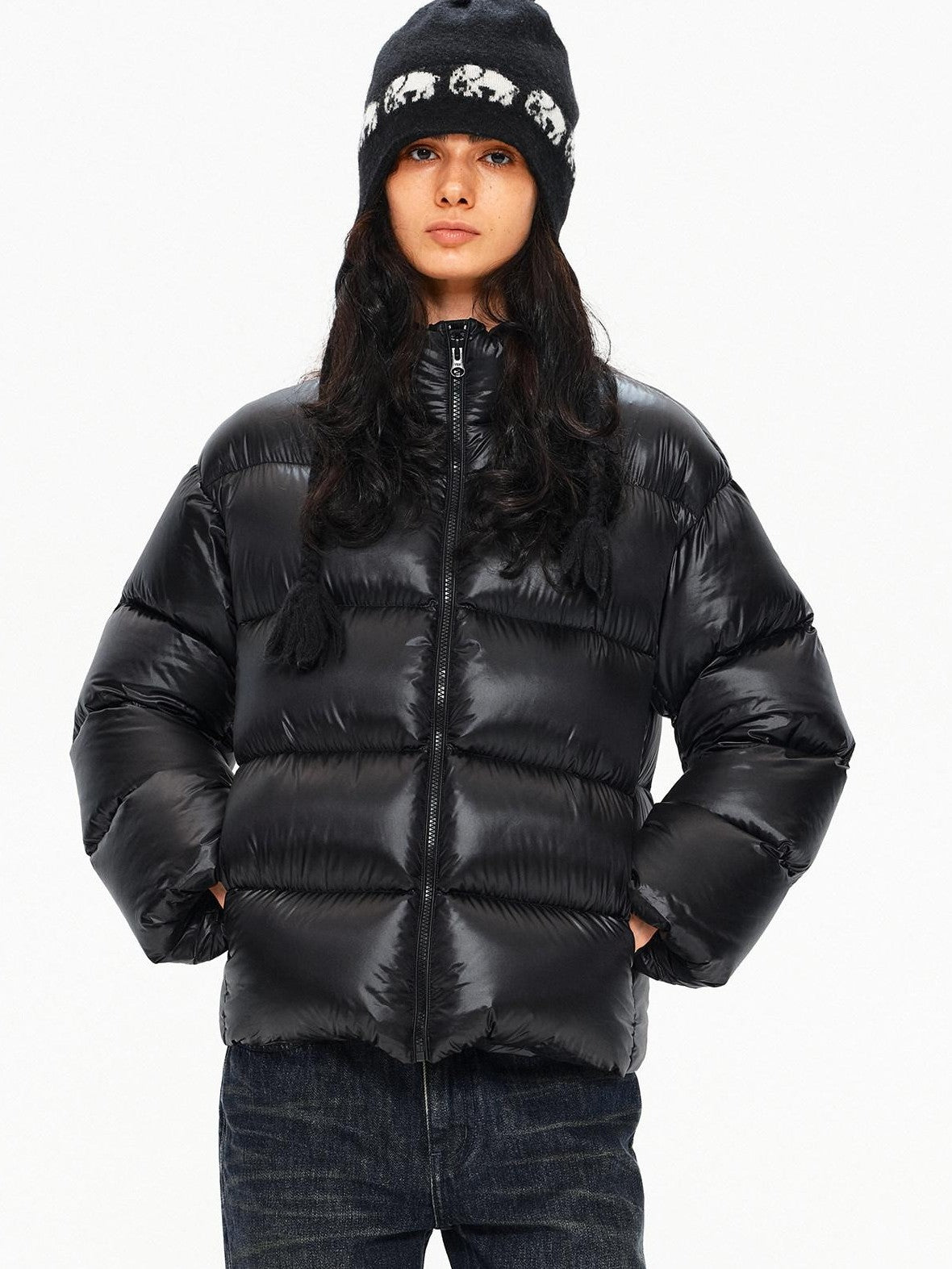 Northbutsouth Stand Collar Lightweight Fluffy Women&