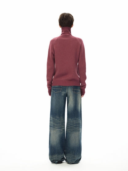 Northbutsouth Stand Collar Zip Up Knit Jacket With Pockets
