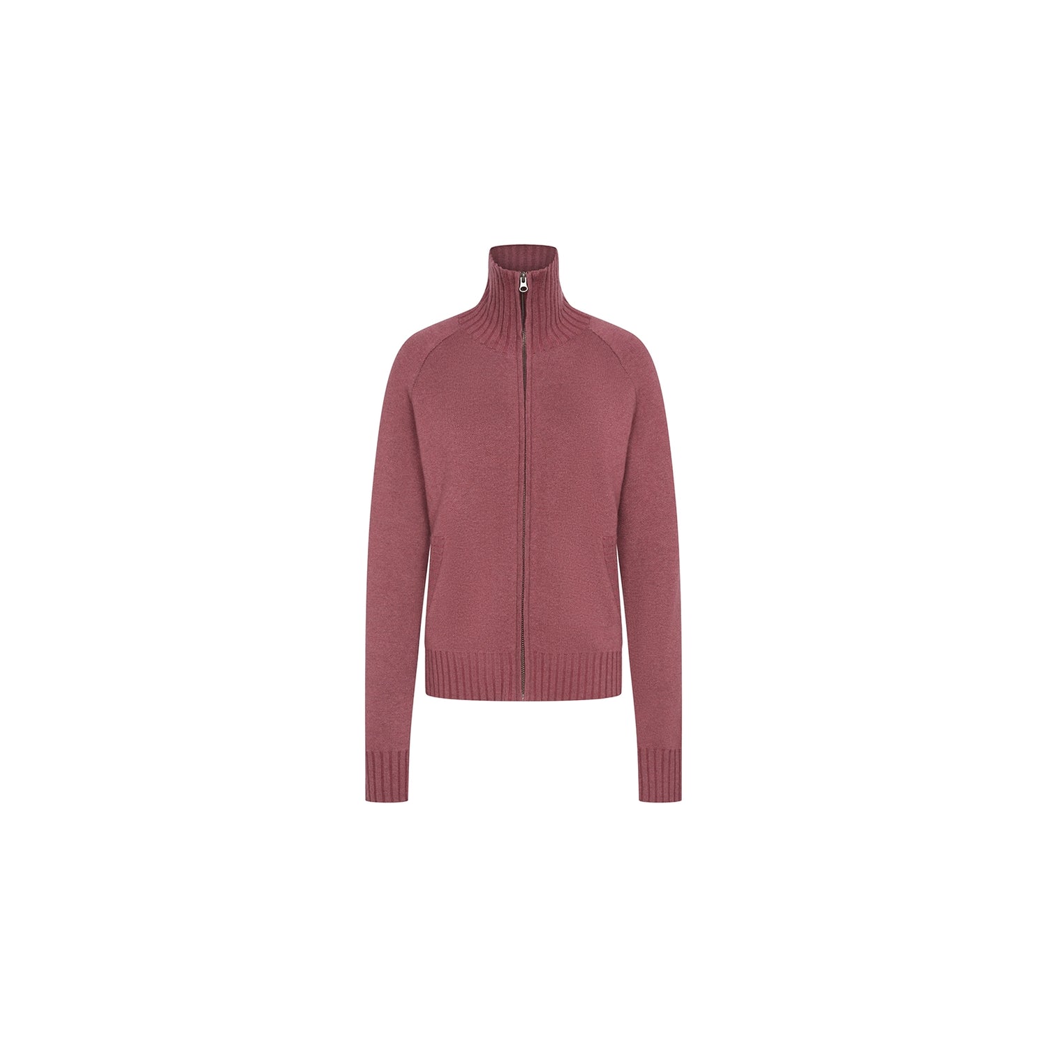 Northbutsouth Stand Collar Zip Up Knit Jacket With Pockets MISSTT