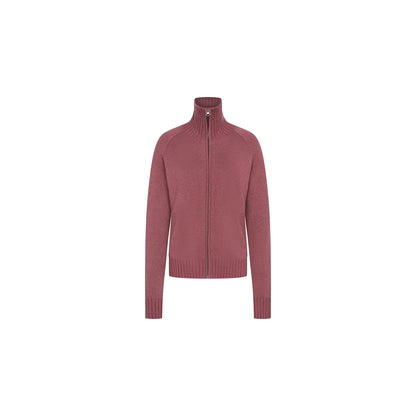 Northbutsouth Stand Collar Zip Up Knit Jacket With Pockets MISSTT