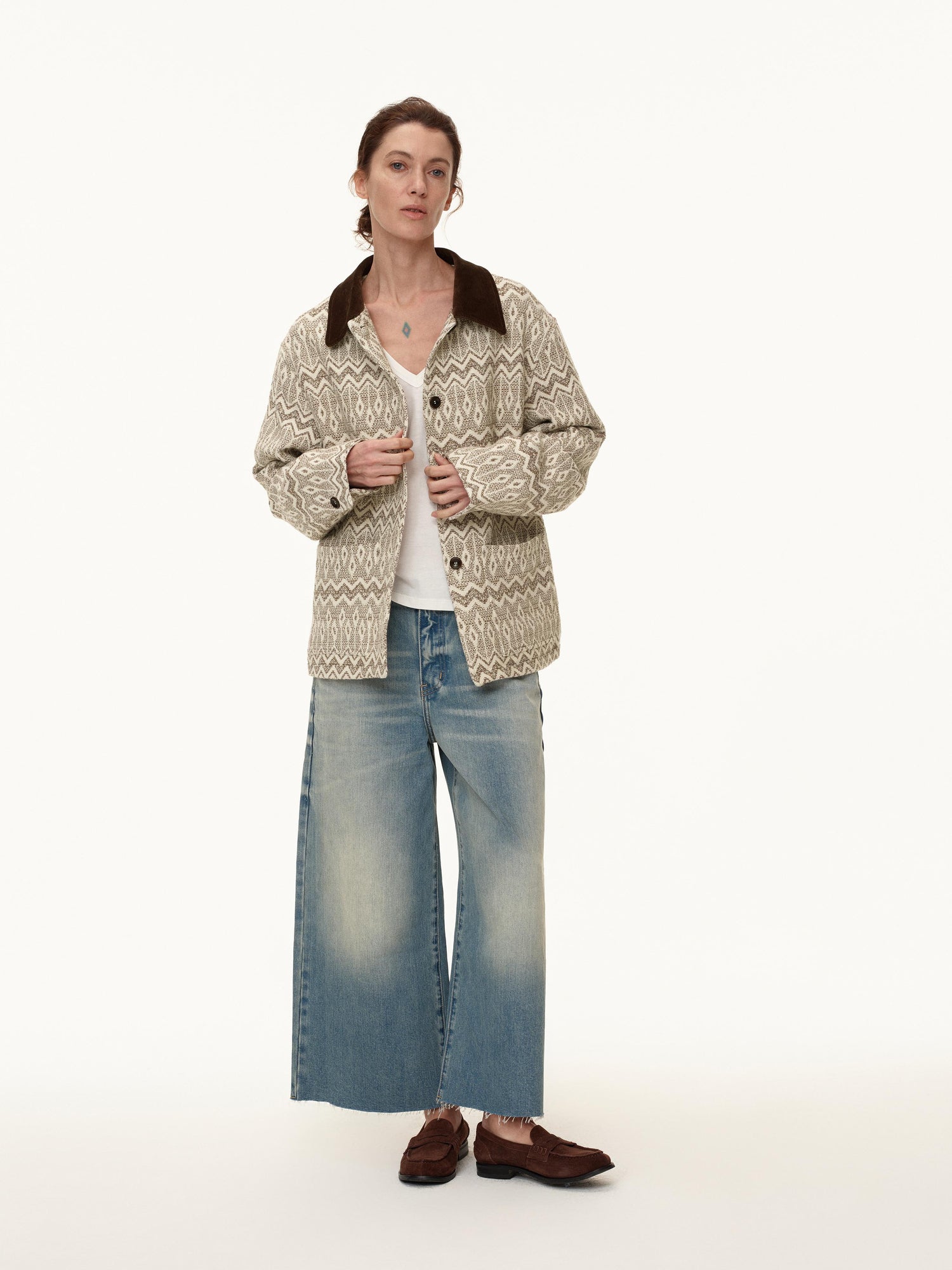Northbutsouth Stonewashed Frayed Hem Straight Leg Jeans
