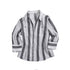 Northbutsouth_Striped_Cinched_Waist_V-neck_Rolled_Mid_Sleeve_Women&