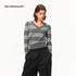 Northbutsouth_Striped_Color_Block_Loose_V-neck_Long_Sleeve_100%_Wool_Women&