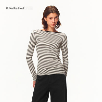 Northbutsouth_Striped_Slim_Fit_Boat_Neck_Women&