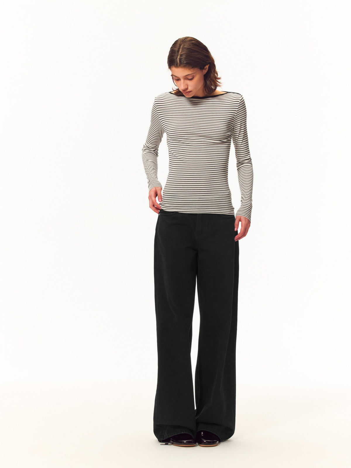 Northbutsouth Striped Slim Fit Boat Neck Women&