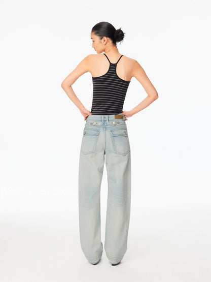 Northbutsouth Striped U Neck Racerback Slim Fit Women&