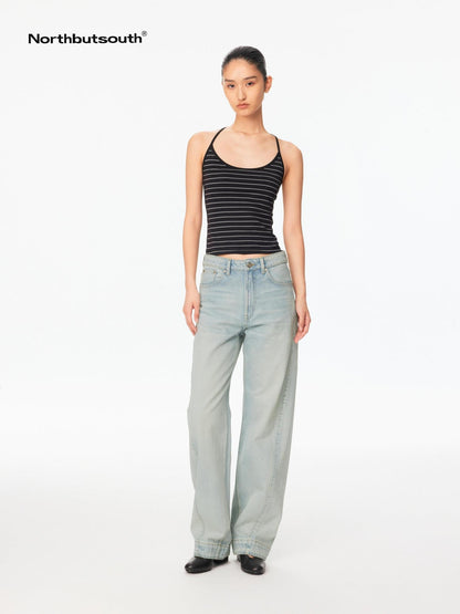 Northbutsouth Striped U Neck Racerback Slim Fit Women&
