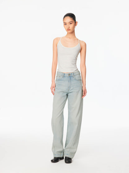 Northbutsouth Striped U Neck Racerback Slim Fit Women&