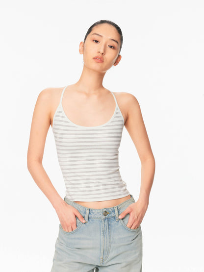 Northbutsouth Striped U Neck Racerback Slim Fit Women&