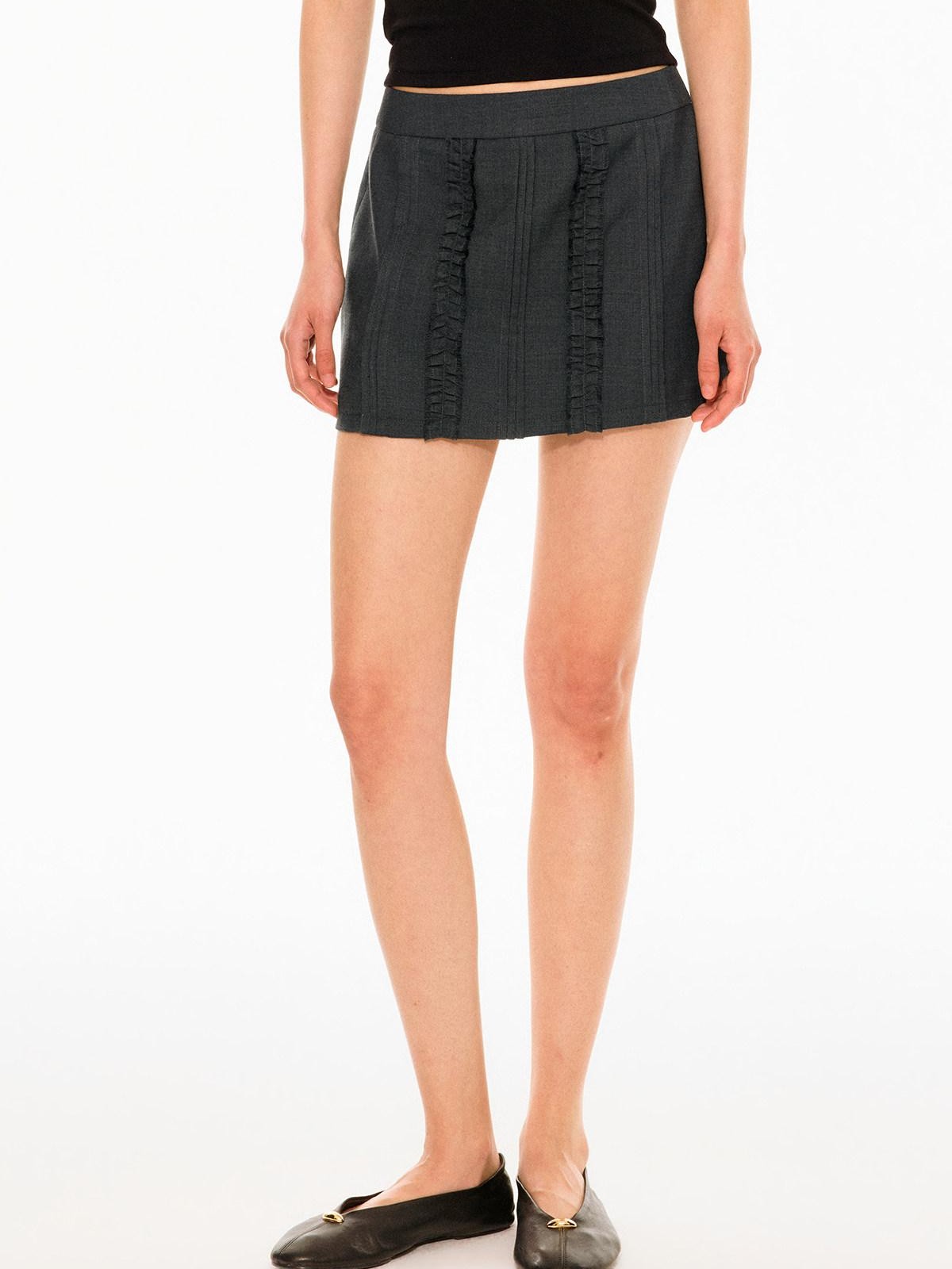 Northbutsouth Structured Accordion Pleats A Line Ruffle Hem Women&